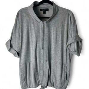 St. John - Women’s Black Label Funnel Neck Full‎ Zip Short Sleeve Jacket - Sz. L